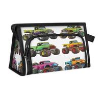 Trousse de maquillage de voyage pour homme et femme Motif Monster Trucks Trousse de toilette Trousse de toilette Organiseur, couleur, L, Organiseur de sac