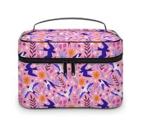 Trousse de Maquillage de Voyage pour Hommes et Femmes, Motif Hirondelles, avec Compartiments, poignée, pour fête de Mariage, Grande capacité, étanche, pour Soins de la Peau, Produits de Toilette, ma