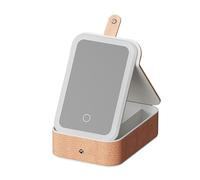 Trousse de maquillage de voyage pratique avec éclairage LED intégré et boîte de rangement à bijoux design robuste pour les déplacements, Orange-S