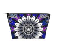 Trousse de maquillage de voyage rectangulaire avec imprimé mandala pour femme, Noir , Taille unique, Trousse de maquillage