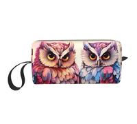 Trousse de maquillage de voyage résistante à l'eau pour homme et femme - Motif hibou sur branche - Pochette de rangement cosmétique avec fermeture éclair - Petit sac à outils portable