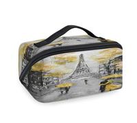 Trousse de maquillage de voyage romantique Paris Tour Eiffel pour femmes, hommes, filles, garçons, trousse de toilette, trousse de toilette portable, organisateur d'articles de toilette, trousse de