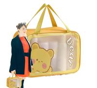 Trousse de maquillage de voyage séparée pour produits de toilette secs et humides, pochette de douche, organiseur de rangement étanche pour lotions, nettoyants pour le visage, jaune, Refer to