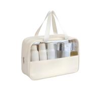 Trousse de maquillage de voyage transparente avec poignée à fermeture éclair | Grand sac de rangement transparent | Sacs étanches pour femmes et filles pour soins de la peau quotidiens et serviettes