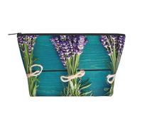 Trousse de maquillage de voyage trapèze avec impression Rock Layers - Pour femme - Avec fermeture éclair - Pour accessoires de toilette, Bouquet de fleurs violettes, Taille unique, Trousse de