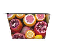 Trousse de maquillage de voyage trapézoïdale avec imprimé de fleurs de lotus pour femme - Trousse de toilette avec fermeture éclair - Organiseur d'accessoires, Tableau fruits, Taille unique, Trousse