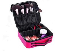 Trousse de maquillage de voyage, trousse de maquillage professionnelle, organisateur pour pinceaux cosmétiques, outils (couleur : noir) (rouge)