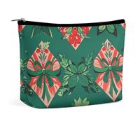 Trousse de maquillage de voyage, trousse de toilette portable en forme de cœur, grande capacité, pochette à fermeture éclair, trousse de toilette étanche pour homme et femme, Motif houx, Taille unique