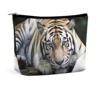 Trousse de Maquillage de Voyage, Trousse de Toilette Portable, Motif Tigre allongé sur Un Rocher, Grande capacité, Pochette à Fermeture éclair, Trousse de Maquillage, Trousse de Toilette étanche pour