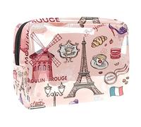 Trousse de Maquillage de Voyage Trousse de Toilette Trousse cosmétique,Paris France Tour Eiffel Voyage,Pochette de Maquillage étanche en PVC pour étui à cosmétiques