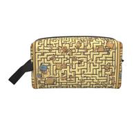 Trousse de maquillage de voyage - Trousse Dopp réutilisable, pochette de rangement imprimée labyrinthe au trésor, organiseur multi-usage pour articles de toilette, maquillage