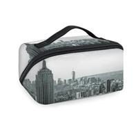 Trousse de maquillage de voyage USA Manhattan Sunrise pour femmes, hommes, filles, garçons, trousse de toilette portable, trousse de toilette, organisateur de produits de toilette