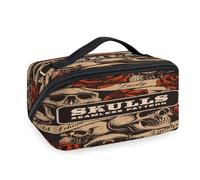 Trousse de maquillage de voyage vintage pour femmes, hommes, filles, garçons, crânes, vieilles trousse de toilette, trousse de toilette portable, trousse de toilette, trousse de douche