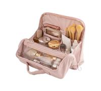 Trousse de maquillage debout - Étui de voyage pour cosmétiques et essentiels de beauté | Compartiments divisés avec poignée de transport, pochette de rangement debout pour pinceaux, palettes, rouges à