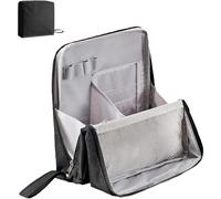 Trousse de Maquillage Debout,Trousse de Toilette Portable et Étanche avec Compartiments,Trousse de Maquillage Debout Multifonctionnelle en Tissu Oxford de Grande Capacité(Black)