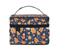 Trousse de maquillage « Délices en pain d'épice » pour femme, trousse de toilette, grande trousse de maquillage de voyage