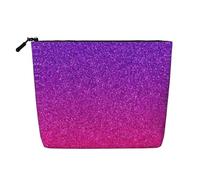 Trousse de maquillage - Derniers rayons du soleil sur les vagues de la mer - Imprimé faux chanvre - Organiseur de toilette de voyage pour plusieurs utilisations - Rangement quotidien, Paillettes