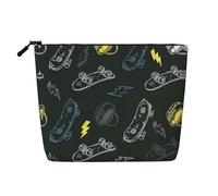 Trousse de maquillage - Derniers rayons du soleil sur les vagues de la mer - Imprimé faux chanvre - Organiseur de toilette de voyage pour plusieurs utilisations - Rangement quotidien, Skateboard