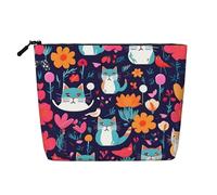 Trousse de maquillage - Derniers rayons du soleil sur les vagues de la mer - Imprimé faux chanvre - Organiseur de toilette de voyage pour plusieurs utilisations - Rangement quotidien, Amusants chats