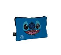 Trousse de maquillage - Disney - Stitch - 100% polyester - 21,5 x 14,5 cm - Couleur bleue