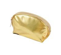 Trousse de maquillage dorée polyvalente pour femme - Étanche - Grande capacité - Fermeture éclair, Chignon semi-rond