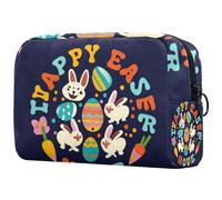 Trousse de maquillage douce et portable à motif à carreaux blancs pour le voyage et le rangement à la maison, Multicolore 2, 18.5x7.5x13cm/7.3x3x5.1in, Art Déco