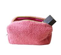 Trousse de Maquillage Douce, Trousse de Maquillage en Peluche, Trousse de Rangement de Grande capacité pour Les Voyages, Organisateur cosmétique, Sac à Outils de Protection pour Maman, Rose, Voir
