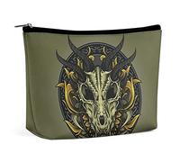 Trousse de Maquillage Dragon Skull Evil en Cuir PU étanche pour Sac à Main, Trousse de Maquillage, Trousse de Toilette, Halloween, Trousse de Maquillage de Voyage Portable pour Femme