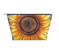 Trousse de maquillage drôle avec imprimé chihuahua trapézoïdal, organiseur de voyage élégant pour produits de beauté et cadeaux pour femmes et filles, You Are My Sunshine Sunflower, Taille unique