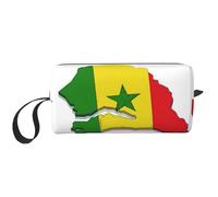 Trousse de maquillage durable avec drapeau du Sénégal - Cadeau essentiel pour homme et femme, blanc, Taille unique