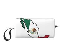 Trousse de maquillage durable avec imprimé carte du Mexique - Cadeau essentiel pour homme et femme, blanc, Taille unique