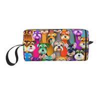 Trousse de maquillage durable avec imprimé chiens schnauzer à l'huile, sac de voyage, cadeau essentiel pour homme et femme, blanc, Taille unique