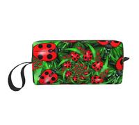 Trousse de maquillage durable avec imprimé coccinelle rouge, cadeau essentiel pour homme et femme, blanc, Taille unique