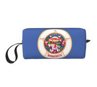 Trousse de maquillage durable avec imprimé drapeau de l'État du Minnesota, cadeau essentiel pour homme et femme, blanc, Taille unique