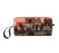 Trousse de maquillage durable avec imprimé palmiers de Los Angeles, cadeau essentiel pour homme et femme, blanc, Taille unique