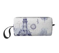Trousse de maquillage durable avec motif boussole nautique - Cadeau essentiel pour homme et femme, blanc, Taille unique