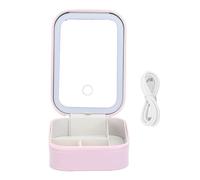 Trousse de Maquillage éclairée avec Miroir LED, boîte de Rangement de Bijoux, écran Tactile à intensité Variable, étui de Voyage Lumineux pour la Maison et Les Voyages, matériau