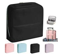 Trousse de Maquillage élégante à Compartiments, Grande capacité, en Tissu Oxford résistant à l'eau, avec Miroir intégré. Idéale pour Les Voyages et Le Quotidien (Noir)