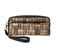 Trousse de maquillage élégante avec imprimé liège de vin pour filles et étudiants - Pochette de maquillage étanche - Papeterie - Articles de toilette
