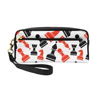 Trousse de maquillage élégante avec motif d'échecs pour filles et étudiants - Pochette de maquillage étanche - Papeterie - Articles de toilette