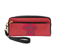 Trousse de maquillage élégante avec motif drapeau du Maroc pour femme