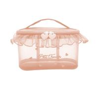 Trousse de maquillage élégante en nylon avec coutures en forme de cœur multi-poches pour produits de beauté essentiels, 17 × 10 × 6 cm, B, Beauté de masse
