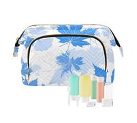 Trousse de maquillage élégante et romantique en forme de feuille d'érable bleue pour femme, porte-monnaie pour femme, porte-monnaie pour organisateur de produits de toilette monedero de tela para
