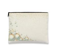 Trousse de maquillage élégante et scintillante, motif gouttelettes dorées et transparentes, pochette de voyage pour femme, petite pochette portable en toile à fermeture éclair, trousse de toilette