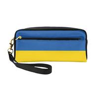 Trousse de maquillage élégante imprimée drapeau de l'Ukraine pour filles et étudiants Pochette cosmétique papeterie articles de toilette