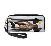 Trousse de maquillage élégante pour femme, motif canard, sac de voyage, trousse de toilette pour l'école, le bureau
