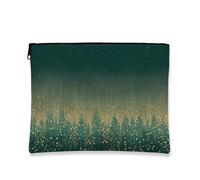 Trousse de maquillage élégante verte scintillante pour femme, petite trousse de toilette portable en toile avec fermeture éclair, trousse de toilette pour les vacances, vert, 7x9 Inch, Brillant