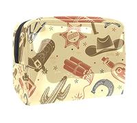 Trousse de maquillage en alpaga lama blanc cactus vert pour sac à main, sac de voyage portable pour articles de toilette, trousse de beauté pour femme, Multicolore 04, 18.5x7.5x13cm/7.3x3x5.1in,