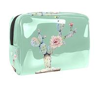 Trousse de maquillage en alpaga lama blanc cactus vert pour sac à main, sac de voyage portable pour articles de toilette, trousse de beauté pour femme, Multicolore 07, 18.5x7.5x13cm/7.3x3x5.1in,