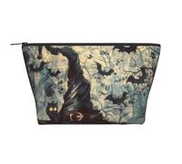 Trousse de maquillage en bois avec motif cœur pour femme - Trapézoïdale - Trousse de toilette avec fermeture éclair - Organiseur d'accessoires, Chapeau de sorcière., Taille unique, Trousse de